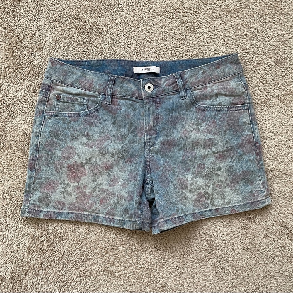 Esprit Floral Denim Shorts, Size 165/68A